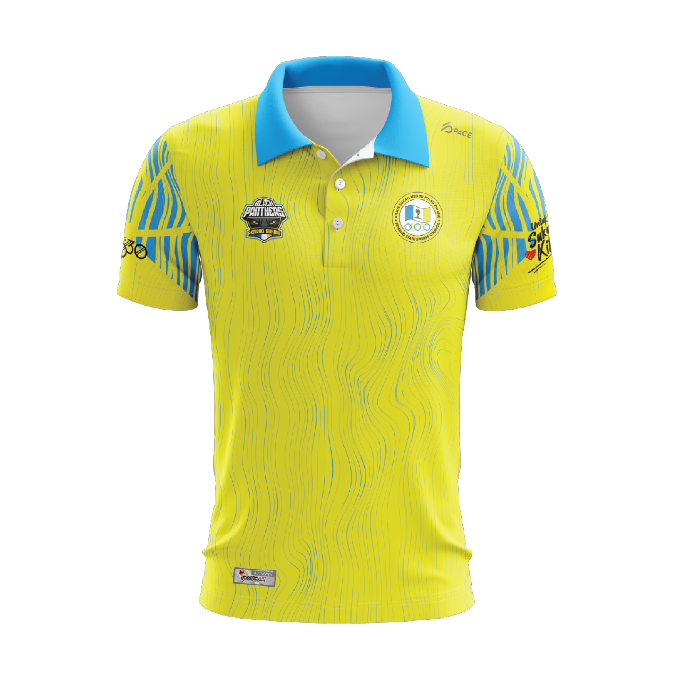 PENANG SUKMA Polo Tee Yellow/Cyan