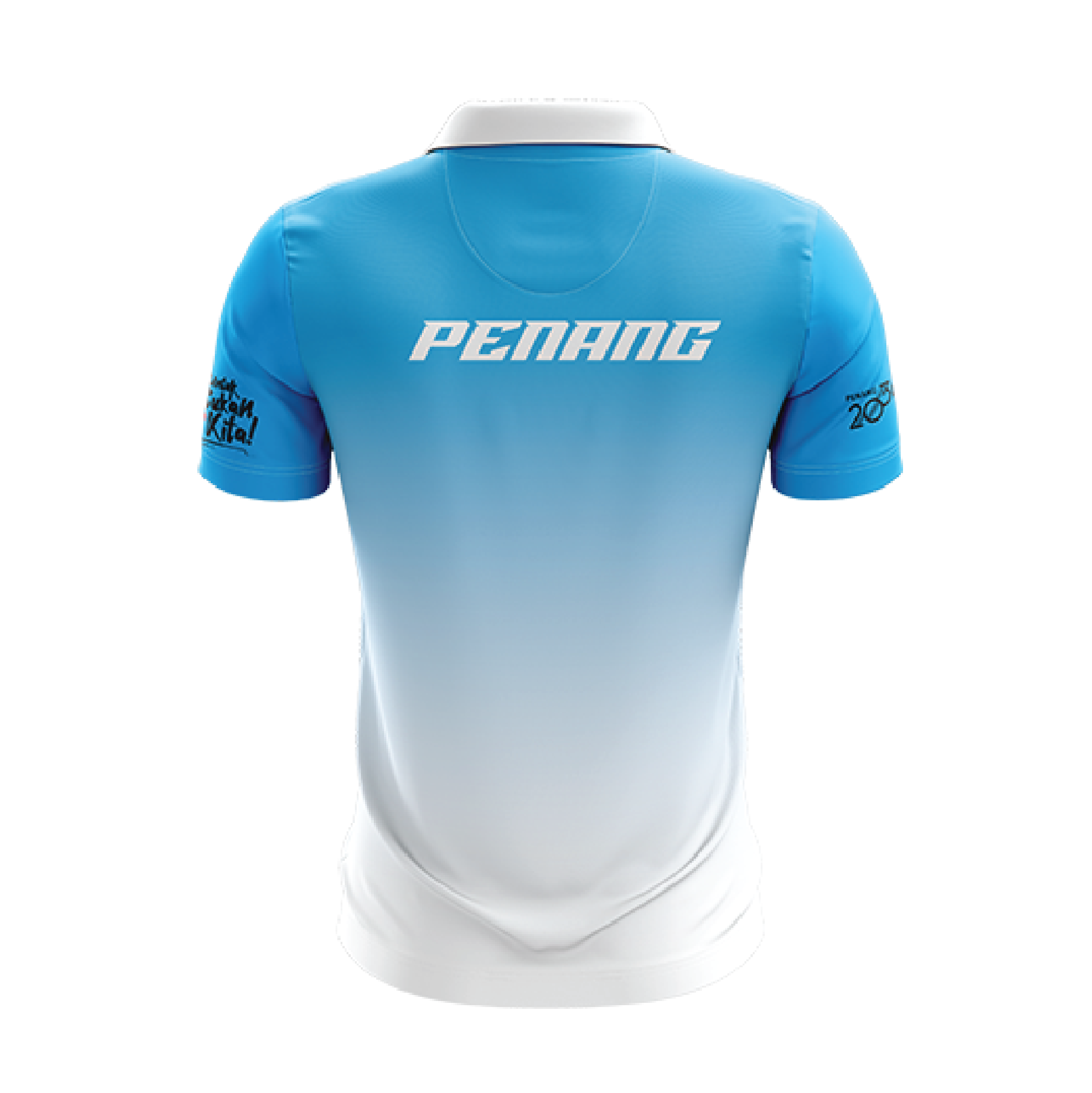PENANG SUKMA Polo Tee White/Cyan