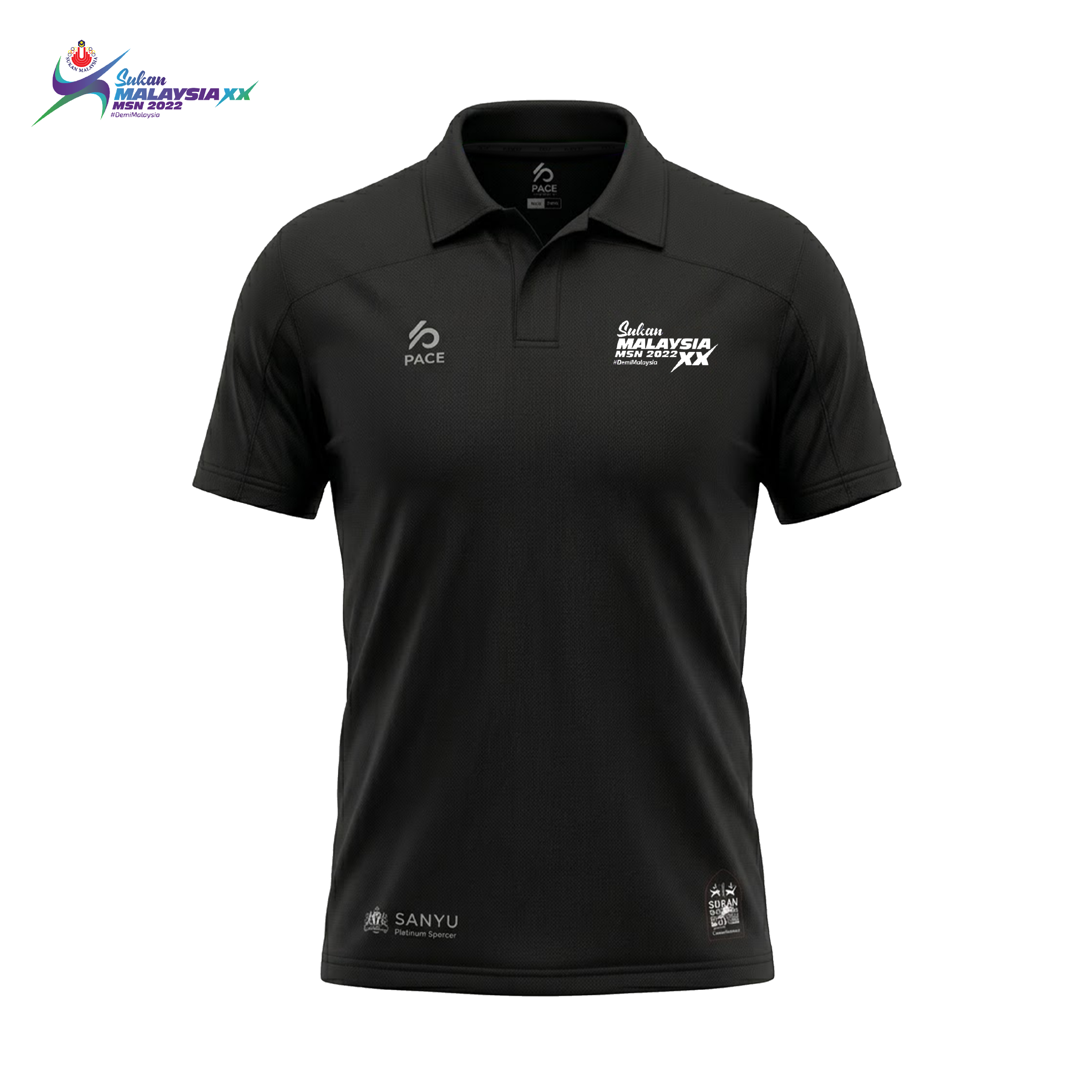 MICRO COTTON POLO SHIRT (EMB) - BLACK (POLO SHIRT MODERN)