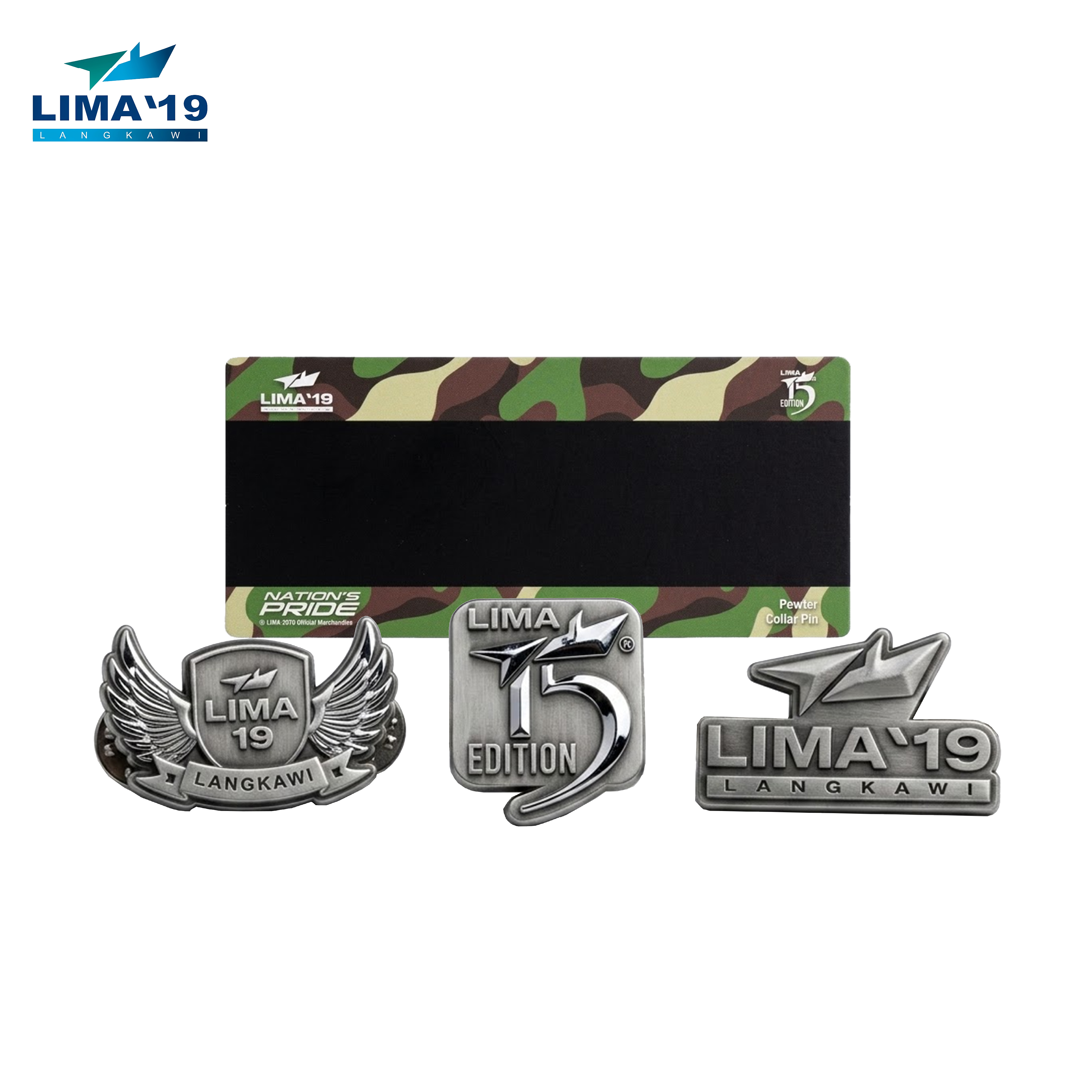 LIMA`19 Pewter Collar Pin 3-in-1