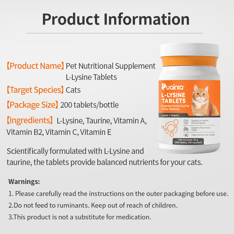 L-Lysine for Cats – Immune Support for Cold, Sneezing, Runny Nose & FVR