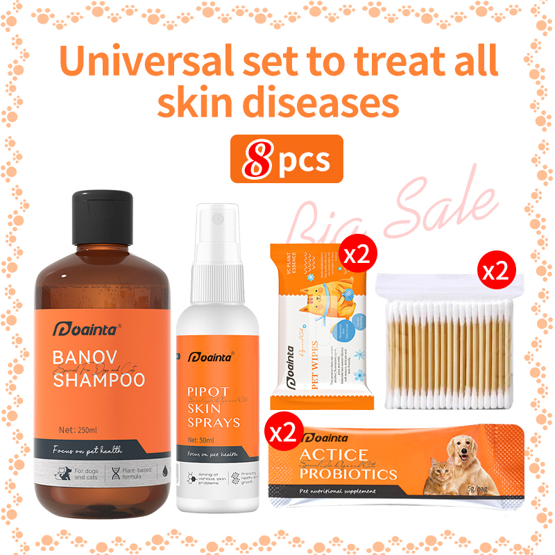 ❗ Buy 1 Get 8 ❗ Universal skin disease treatment package【Shampoo+Skin Spray】