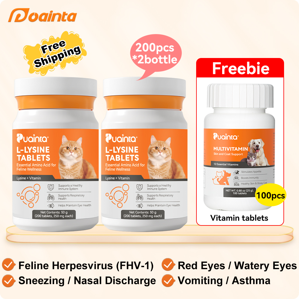 L-Lysine for Cats – Immune Support for Cold, Sneezing, Runny Nose & FVR