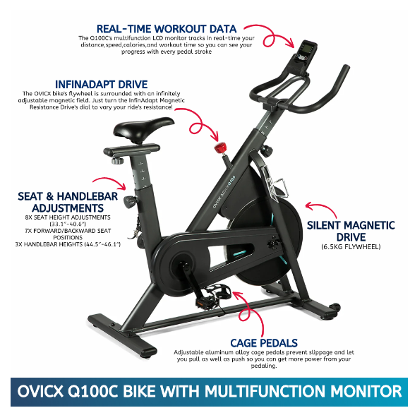 XQIAO OVICX Q100 / Q200 Stationary Spin Bike with Resistance