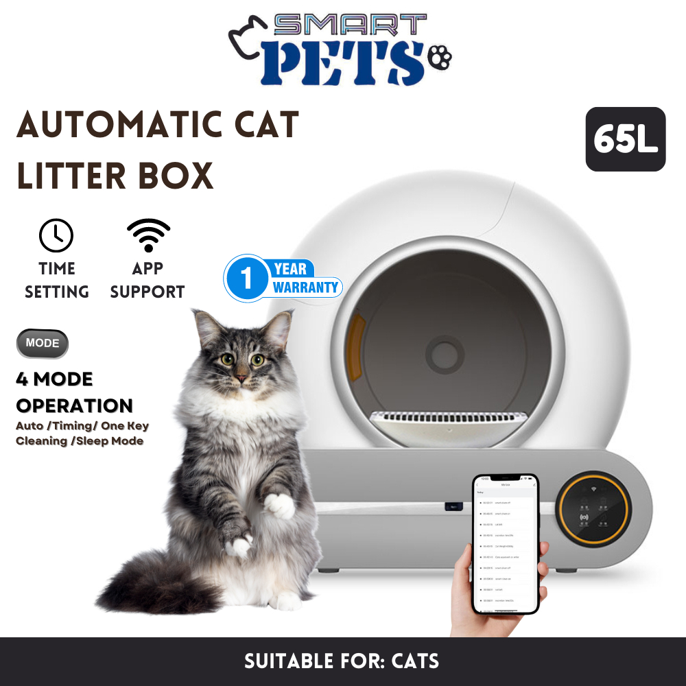  Smart Cat Litter Box Intelligent Automatic Self-cleaning Toilet For Cats 65L BIG CAT