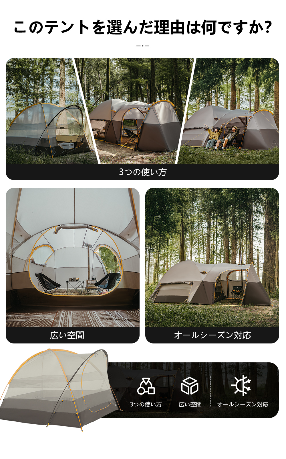新作】Naturehike KOTA6 テント 2~6人用 煙突口付き 耐水圧 新作】Naturehike KOTA6 テント 2~6人用 煙突口付き 耐水圧