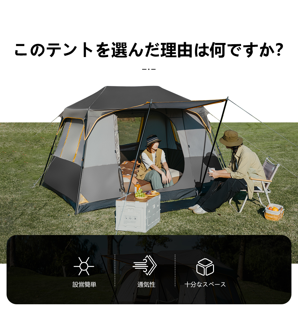 Naturehike Cape5.2 ワンタッチ テント 大型 2~4人用 ロッジ型 Naturehike Cape5.2 ワンタッチ テント 大型 2~4人用 ロッジ型