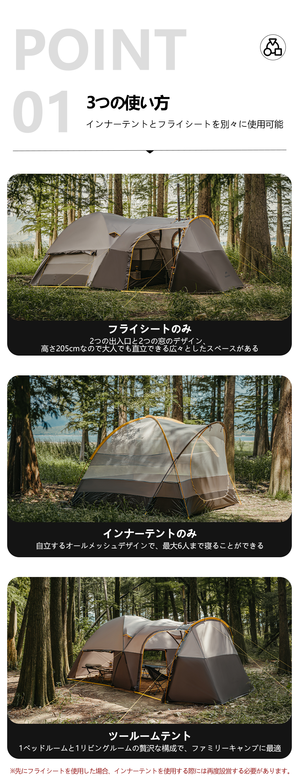 新作】Naturehike KOTA6 テント 2~6人用 煙突口付き 耐水圧 新作】Naturehike KOTA6 テント 2~6人用 煙突口付き 耐水圧