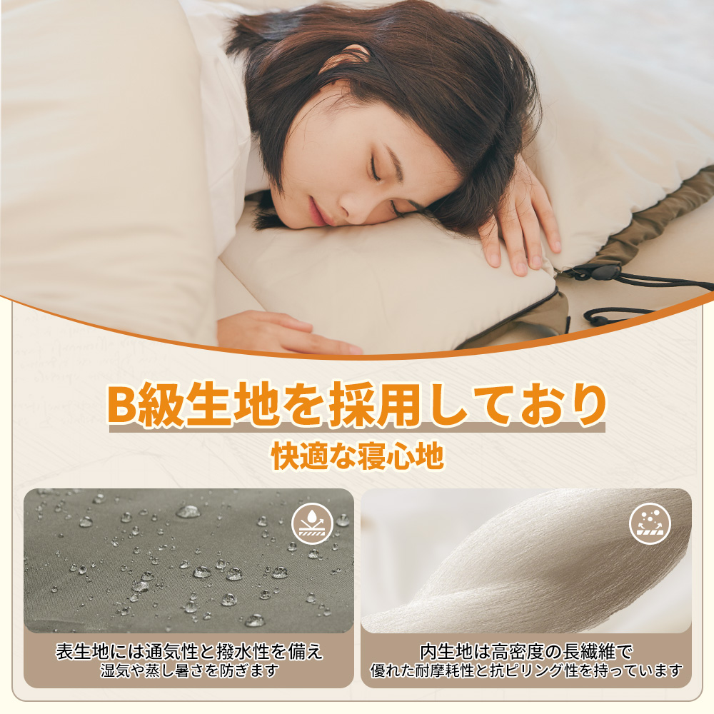 Naturehike LD 寝袋 シュラフ 封筒型 洗える 布団 225x75cm 上下連結可能 幅広 暖かい -4℃~7℃ フードあり オールシーズン