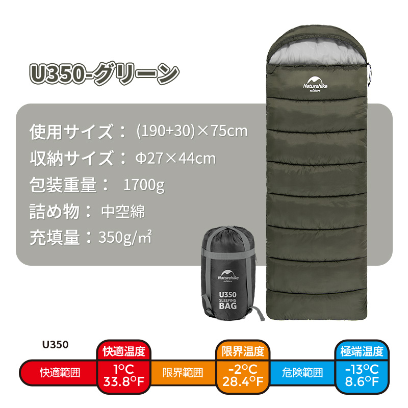 新作Naturehike Uシリーズ 寝袋 シュラフ 封筒型 220x75cm 1人用 新作Naturehike Uシリーズ 寝袋 シュラフ 封筒型 220x75cm 1人用