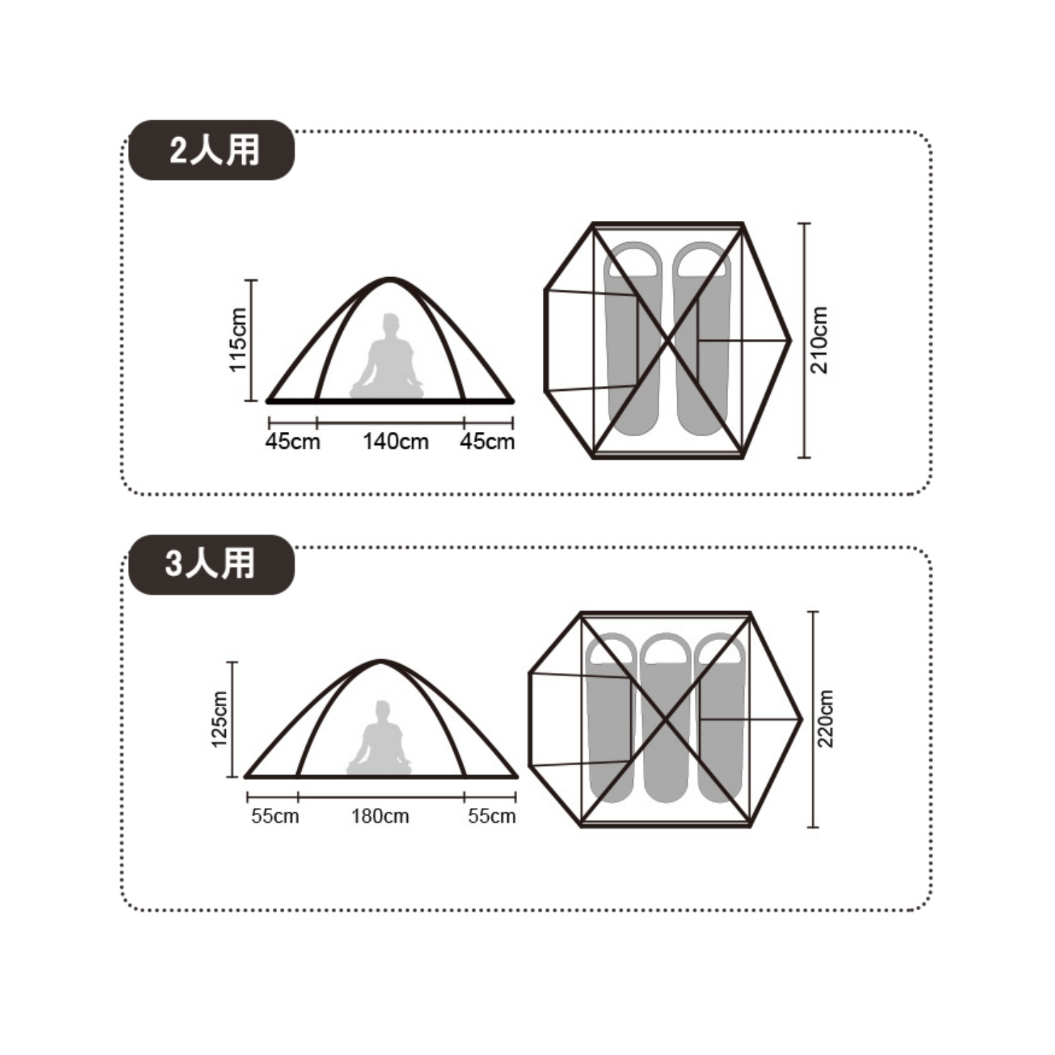 Naturehike Cloud River テント 2人用 3人用 ドームキャンピングテント軽量 自立式 前室付き ダブルウォール