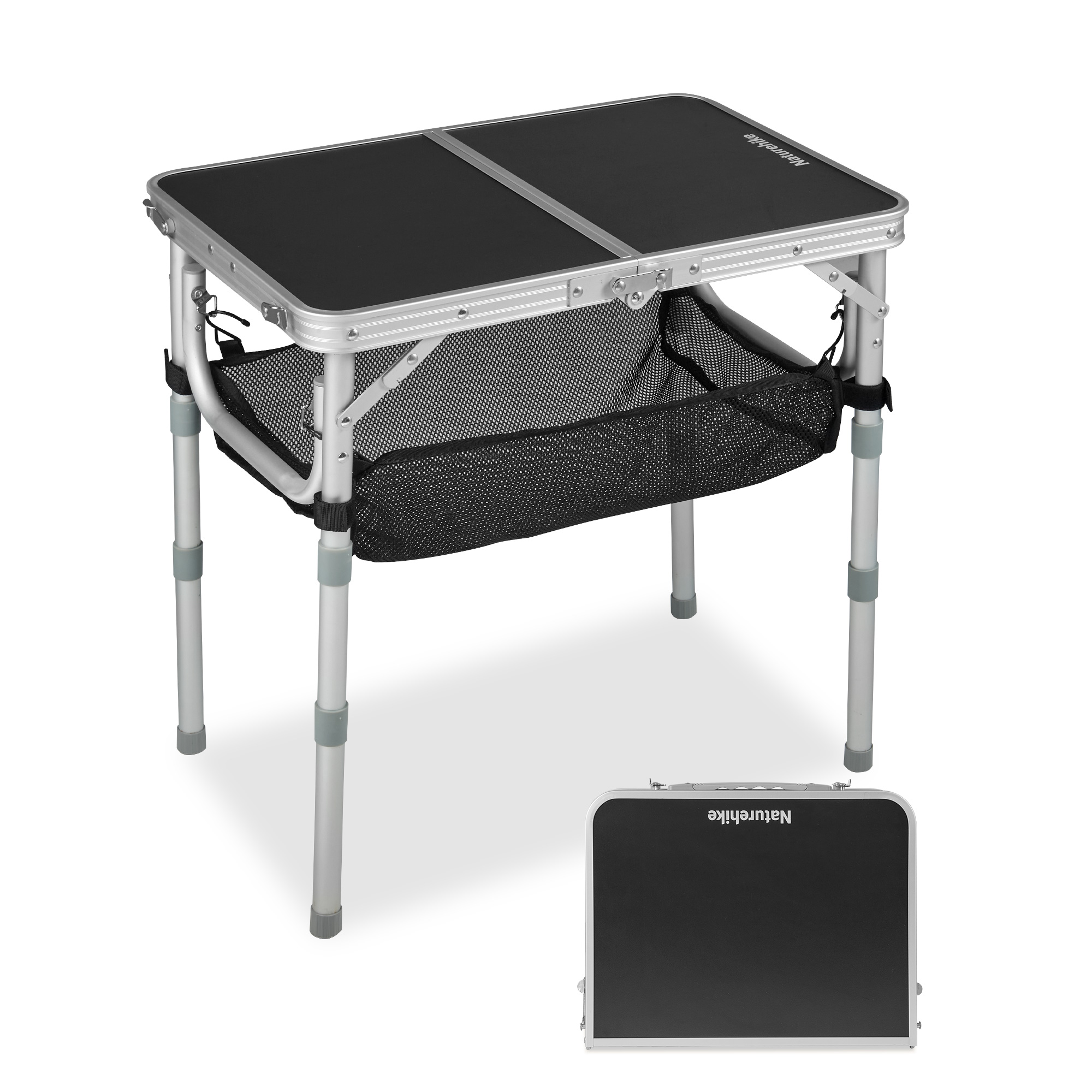 【新作】Naturehike キャンプ テーブル 3段階高さ調整可能 メッシュバッグ付き 耐熱 アウトドア テーブル 軽量 耐荷重25kg ローテーブルミニ