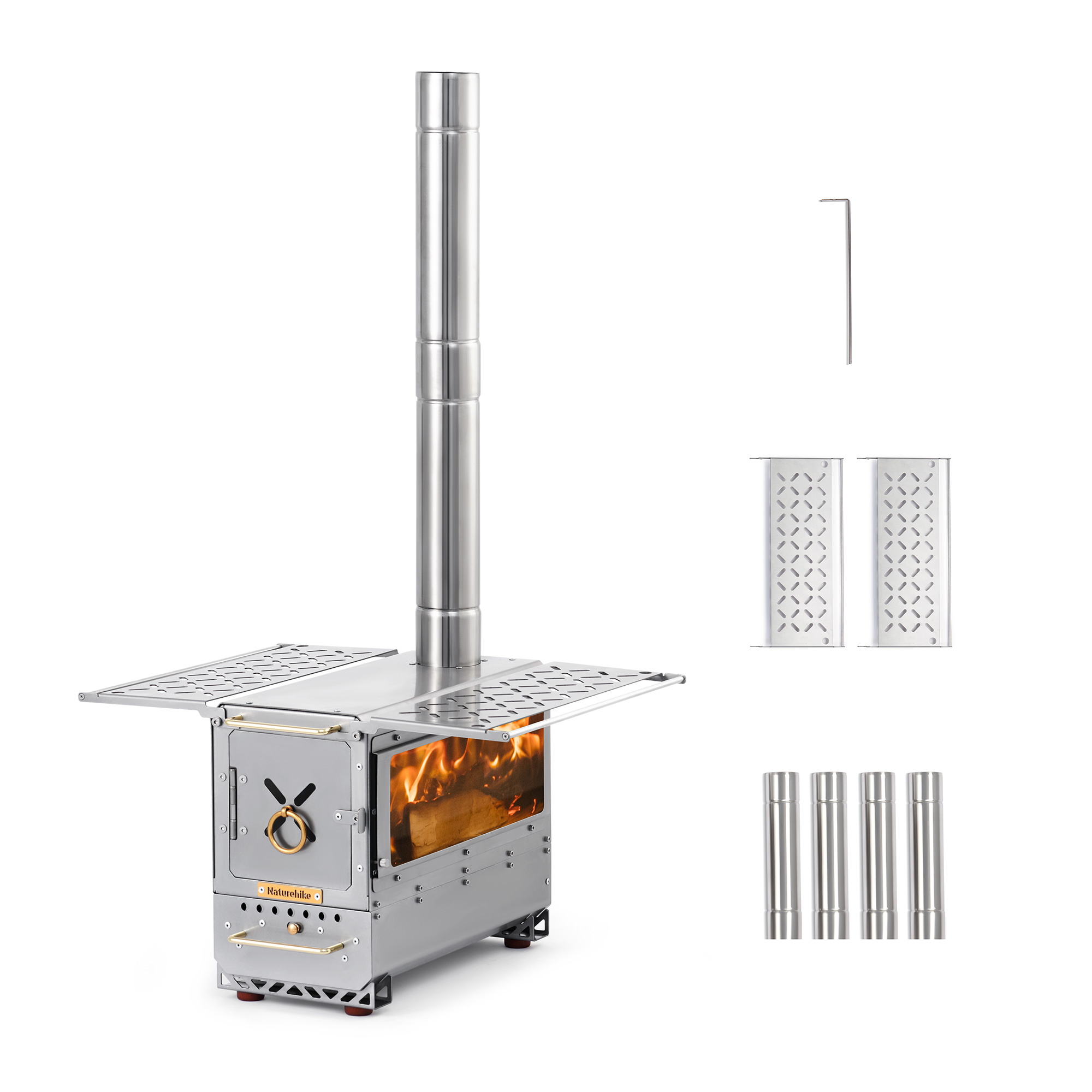 Naturehike 薪ストーブ ウッドストーブ アウトドア キャンプ ステンレス 調理 耐熱 焚火台