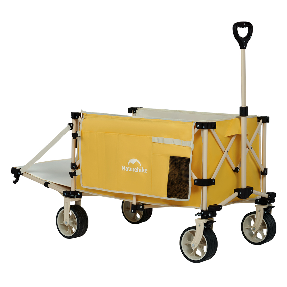 Naturehike 軽量折りたたみ キャリーワゴン 大容量 185+90L   耐荷重225kg コンパクト 開閉可能なリアゲート サイドポケットあり