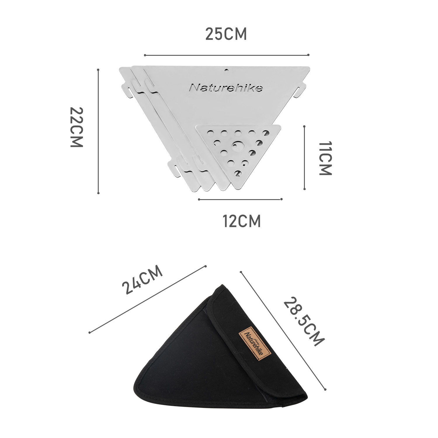 Naturehike 三角形焚火台 折りたたみ式 吊り下げ式 かがり火 ステンレス鋼 軽量 収納バック付き