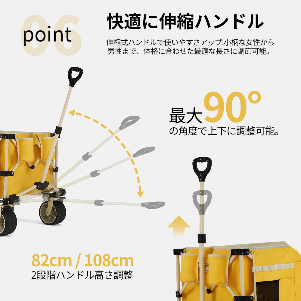 Naturehike 軽量折りたたみ キャリーワゴン 大容量 185+90L   耐荷重225kg コンパクト 開閉可能なリアゲート サイドポケットあり