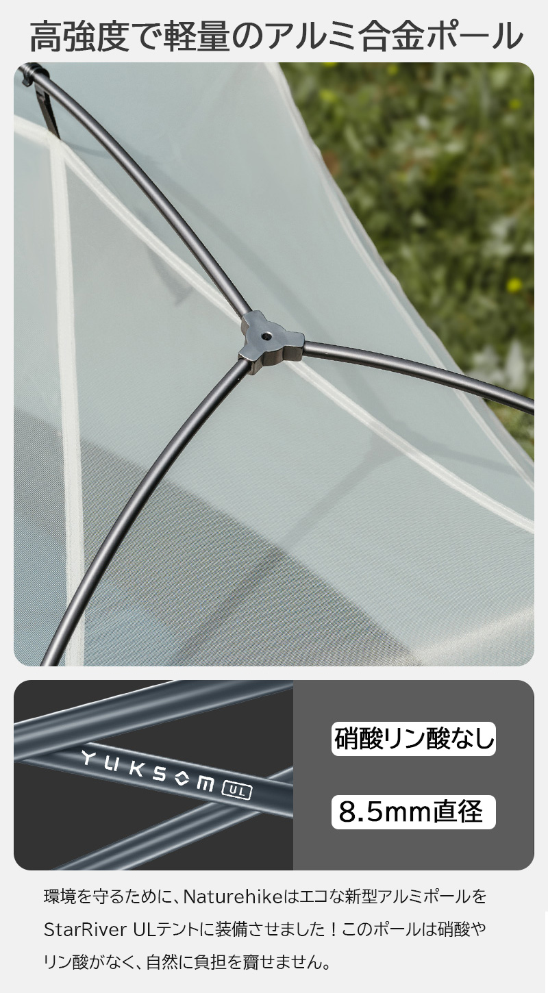 【開封済未使用】Naturehike StarRiver UL テントコンパクト 新作予約販売Naturehike StarRiver ULテント 超軽量 2人用 春夏