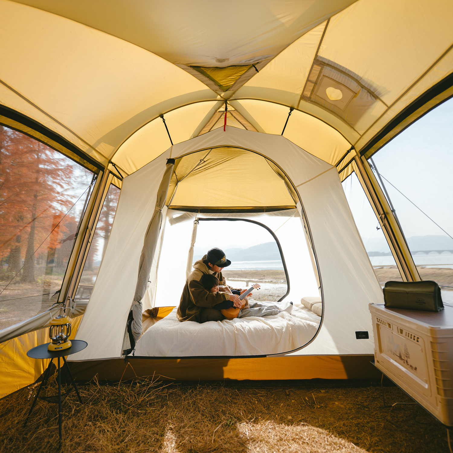 Naturehike Dune10.9 ドームテント ツールーム 自立式 二重層 設営簡単 高さ200cm 2ルーム 前室 1～3人用 スカート付き