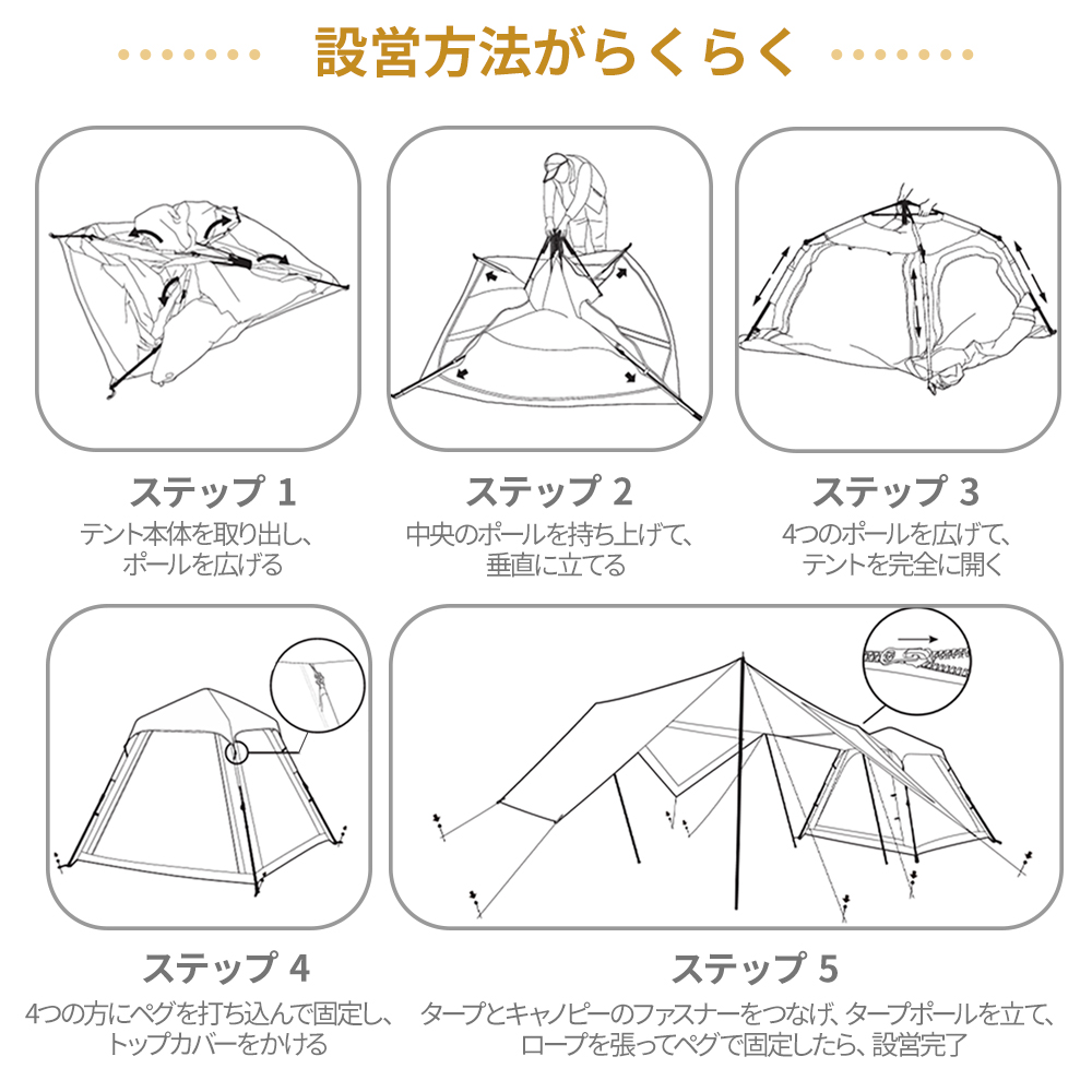 【新作予約販売】 Naturehike Ango ワンタッチテント アルミニウムポール 2～3人用 ‎UPF50+ パークテント キャンプ 設営簡単 uvカット