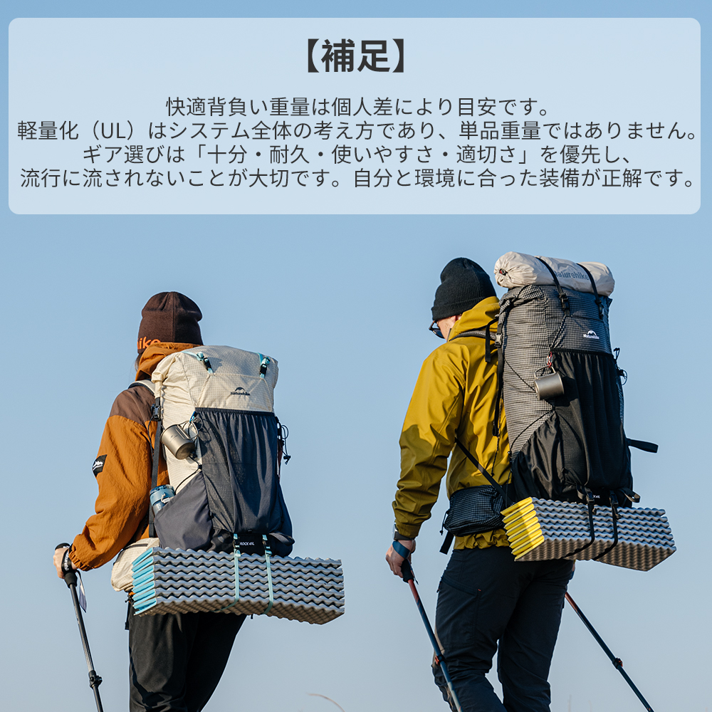 Naturehike Rock2.0 ハイキングバッグ バッグ バックパック 登山 リュック ハイキング リュックサック 40L+5L 60L+５L