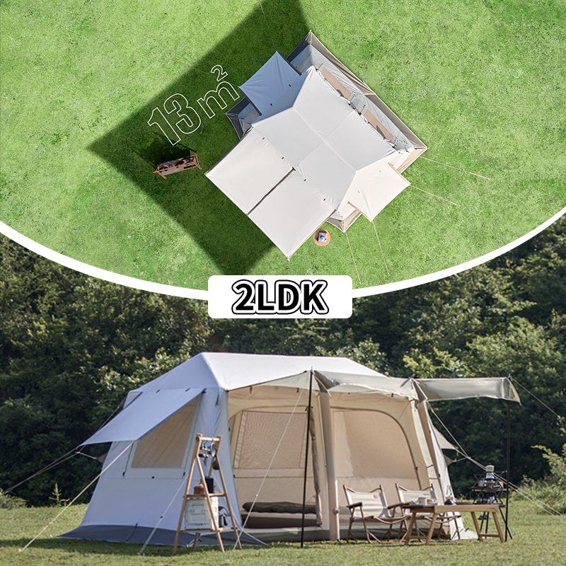 Naturehike Village8.5 Air版 ワンタッチ テント 3-6人用 13㎡広いスペース ポンプ付き