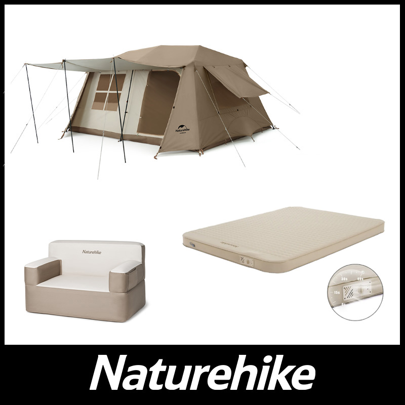 Naturehike Village13 ワンタッチ テント 3-6人用 UVカード 13㎡ 広いスペース 四季兼用 二重層 自立式 大型 簡単