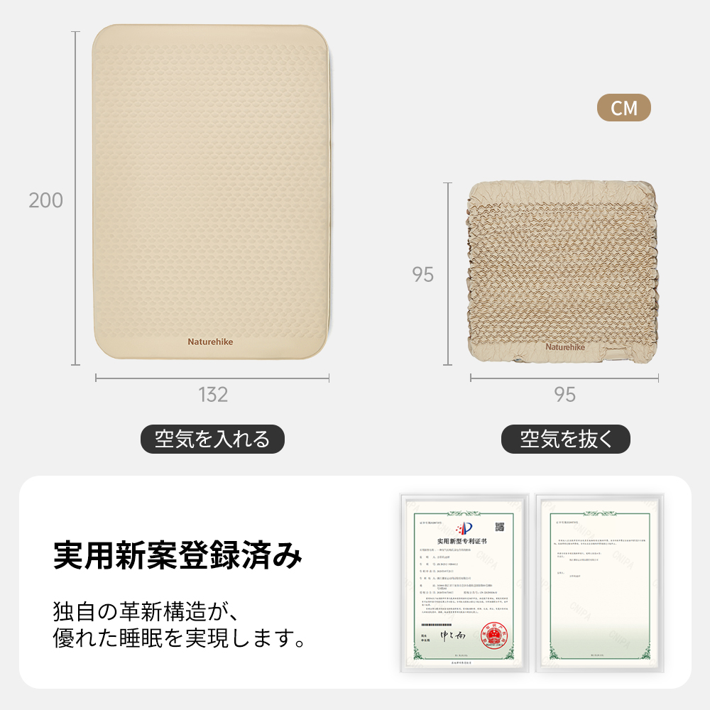 Naturehike Yugu C10 インフレーターマット 電動ポンプ内蔵 4.5R値 極