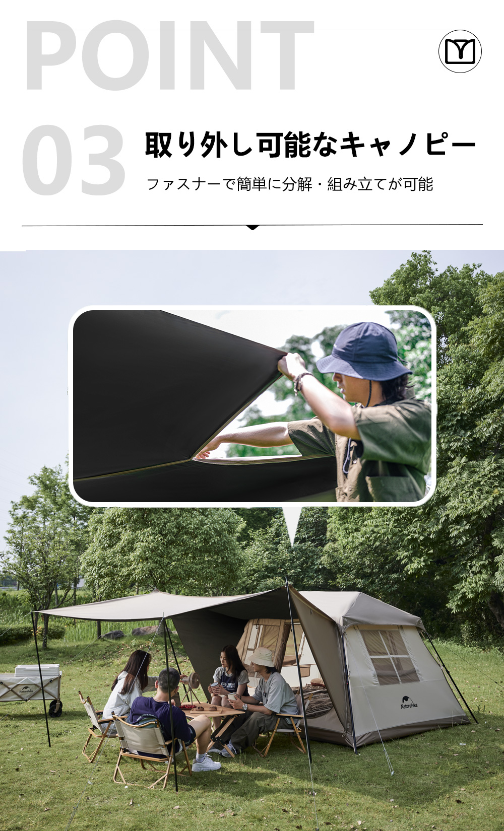 Naturehike Village5.0 第二世代 ワンタッチ テント 2~4人用 UV Naturehike Village5.0 第二世代 ワンタッチ テント 2~4人用 UV