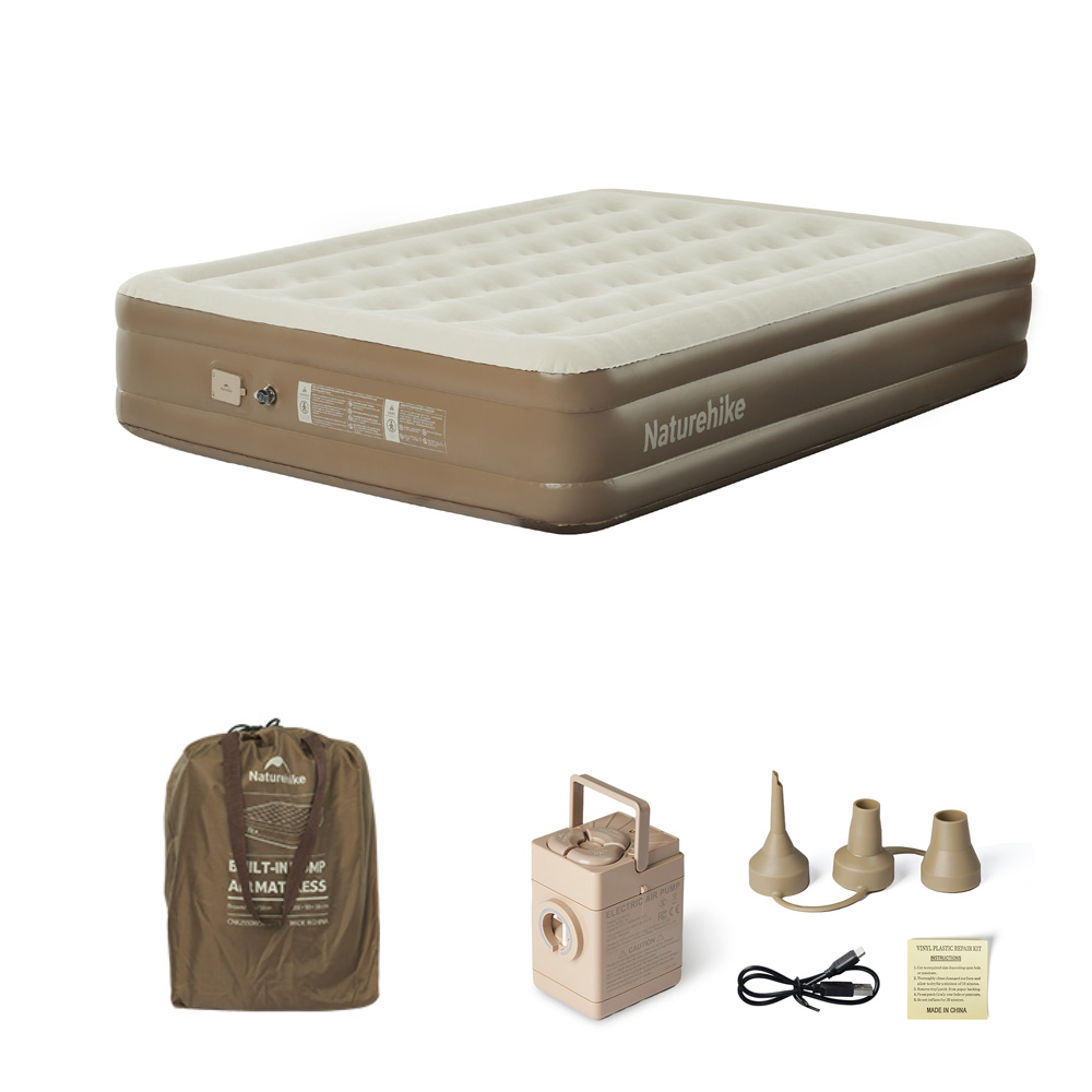 【新作】Naturehike Chenjing エアーベッド 内蔵電動ポンプ 25cm/38cm/45cm エアーマット キャンプ/防災/来客用 1/2/3 人用 蜂の巣構造 厚手 450kg 耐荷重