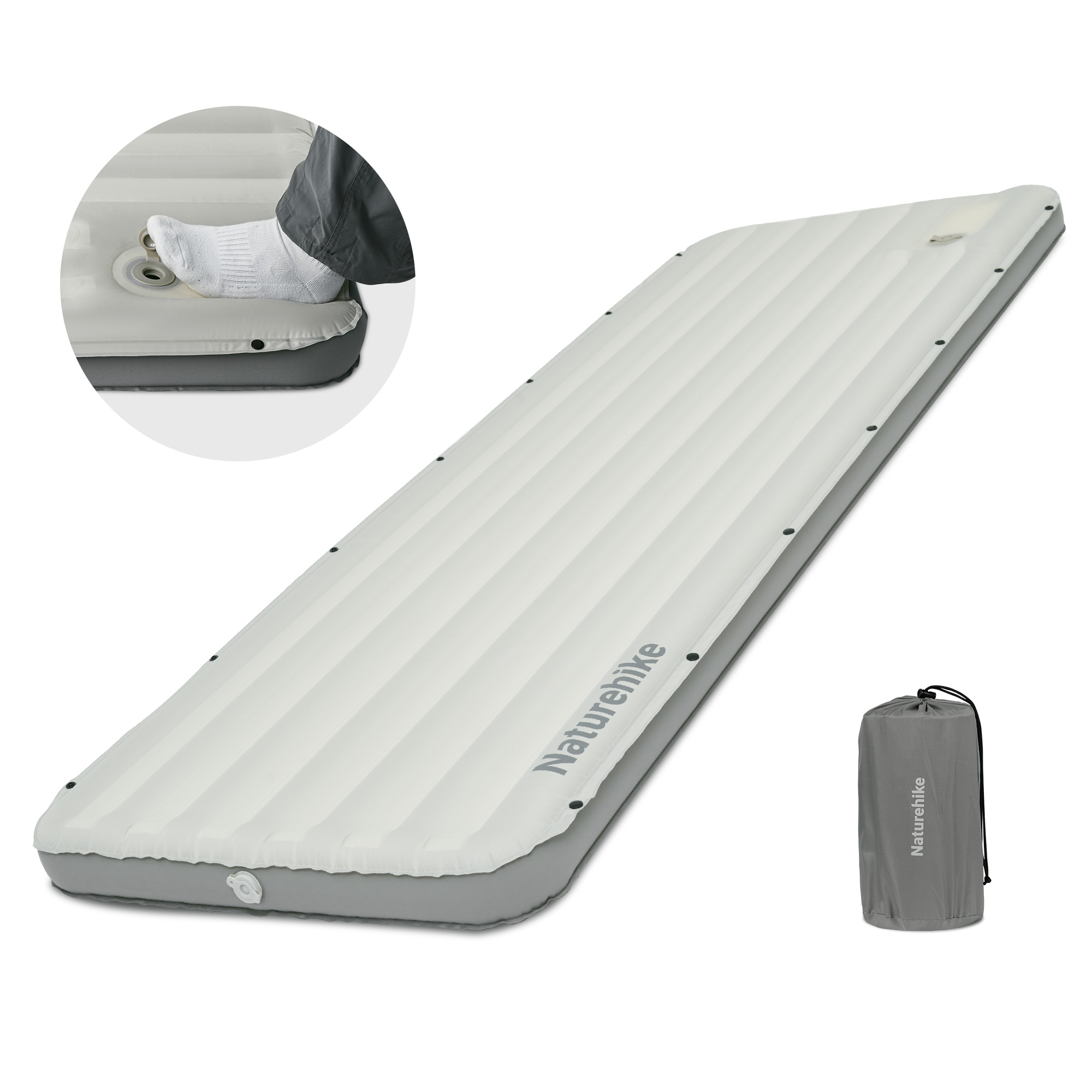 LAMA エアーマット キャンプ 足踏み式 コンパクト 9cm厚さ エアーベッド ダブル 車中泊 軽量 持ち運び便利 防水防潮 収納袋付き LAMA エアーマット キャンプ 足踏み式 コンパクト 9cm厚さ エアー