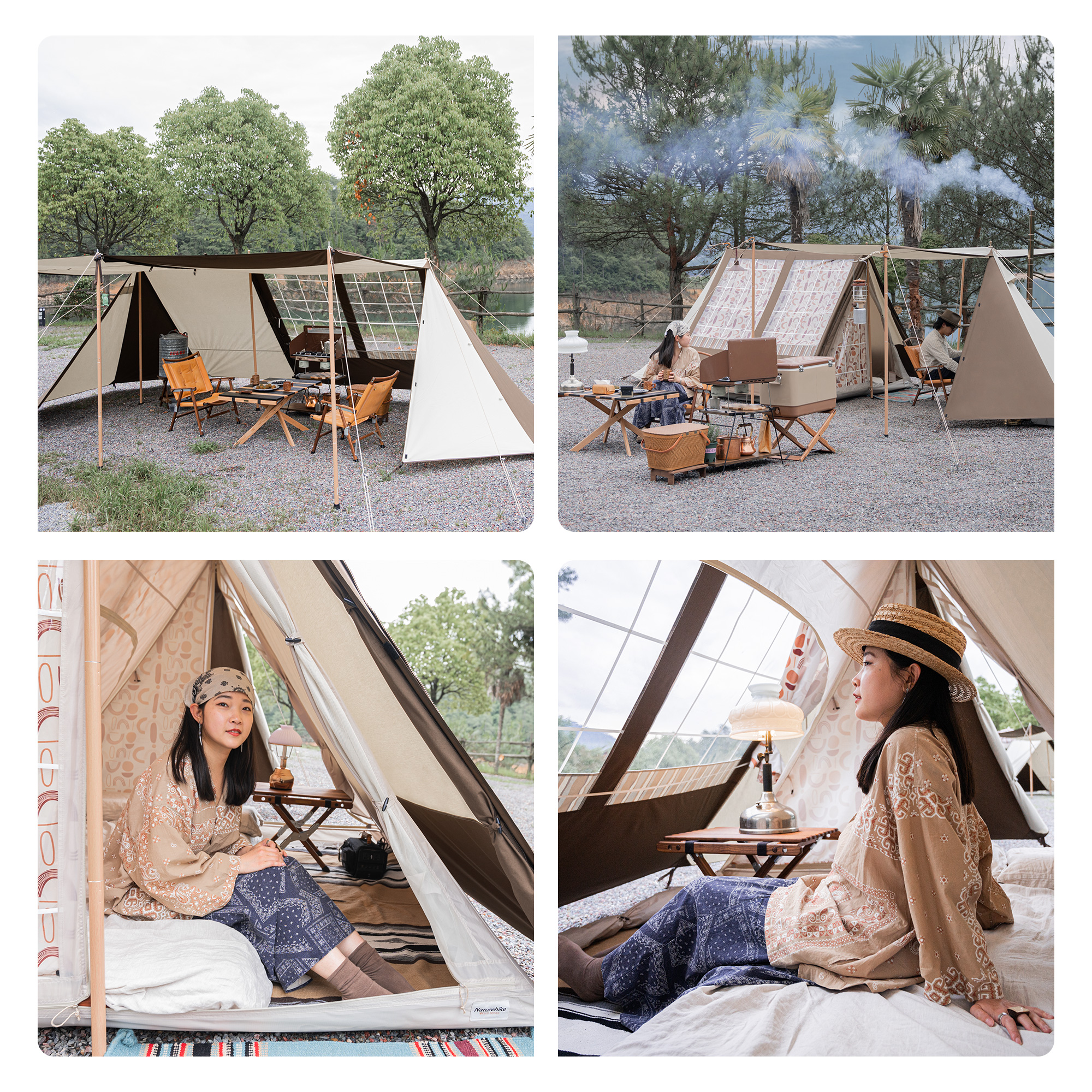 Naturehike Hammurabiテントマルチ組み立て方テント 新型構造 外観特許 変化可能 8つの構築方法