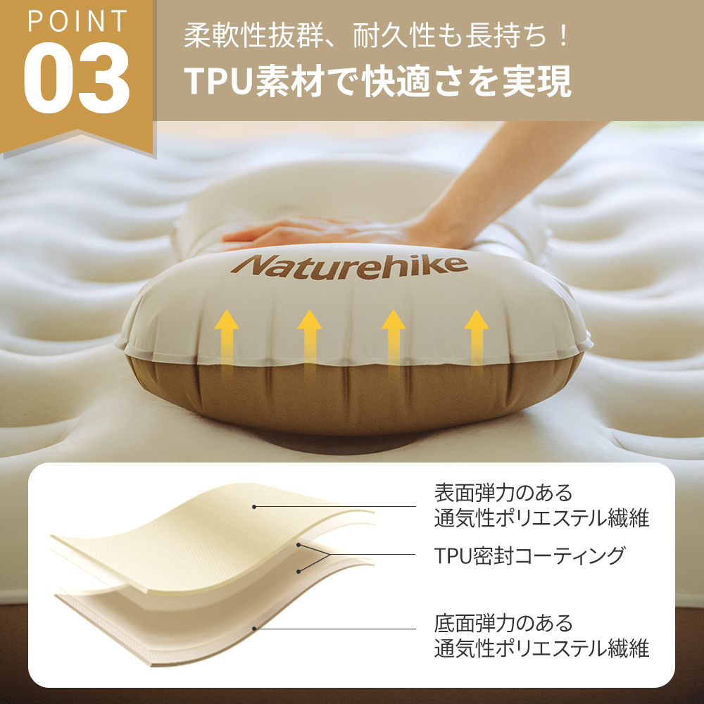  Naturehike TPU エアー枕 キャンプ 枕 ピロー 携帯枕 空気枕 エアーピロー