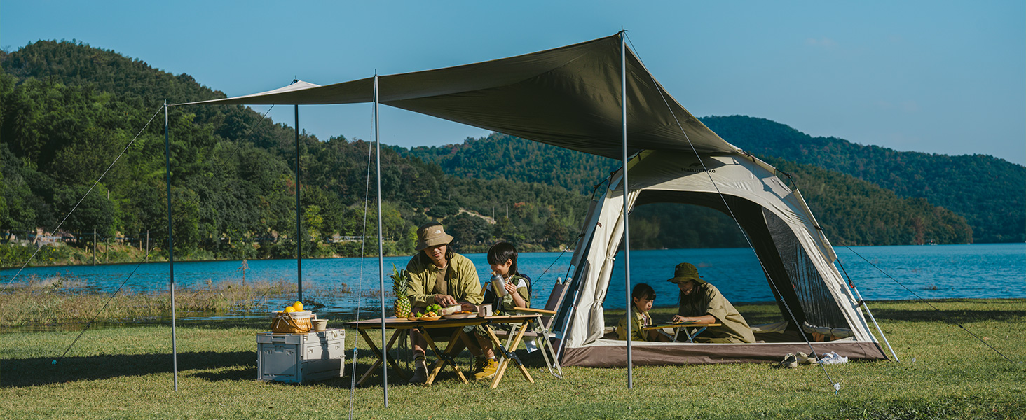 ネイチャーハイク ワンタッチテント 2～3人用 &lrm;UPF50+ パークテント キャンプ 設営簡単 uvカット 自立式 初心者向け キャンピング アウトドア ファミリー お花見 おしゃれ ピックニック