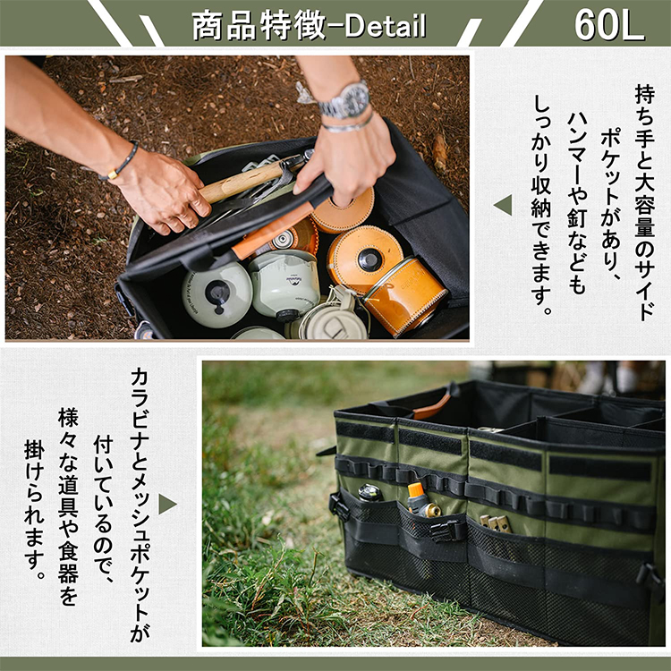 ネイチャーハイク 大容量ポケットデザイン折り畳み式トートバッグ-Naturehike