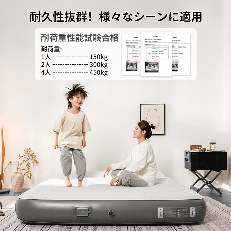 Naturehike エアーマット 電動ポンプ内蔵 3人用 Naturehike Moment エアーマット 電動ポンプ内蔵 枕付き 電動ベッド