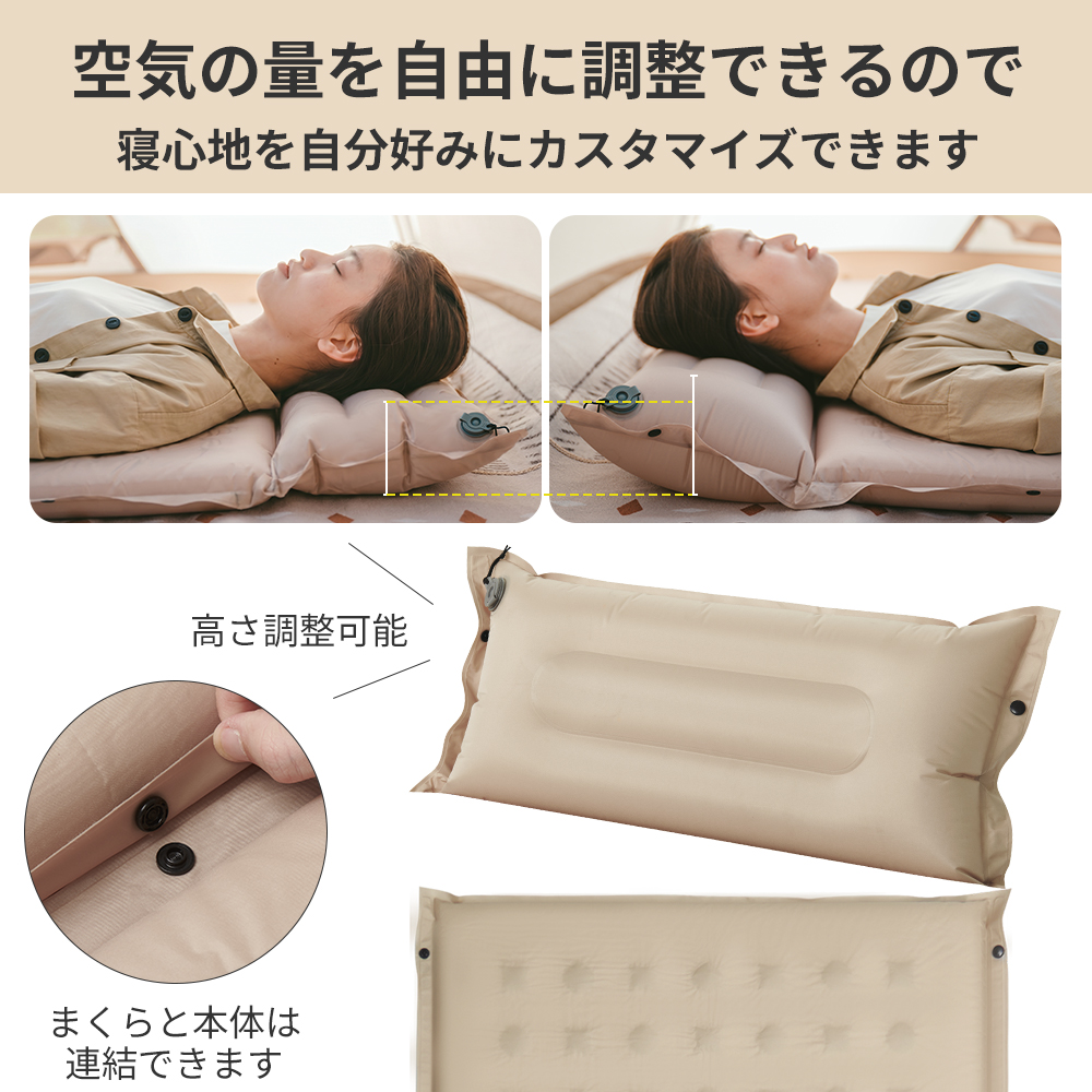 新作Naturehike Dシリーズ エアーマット インフレーター 自動膨張 コンパクト 革新内部構造 厚手6cm キャンプ用 キャンプマット 無限連結可能 耐水加工 超軽量
