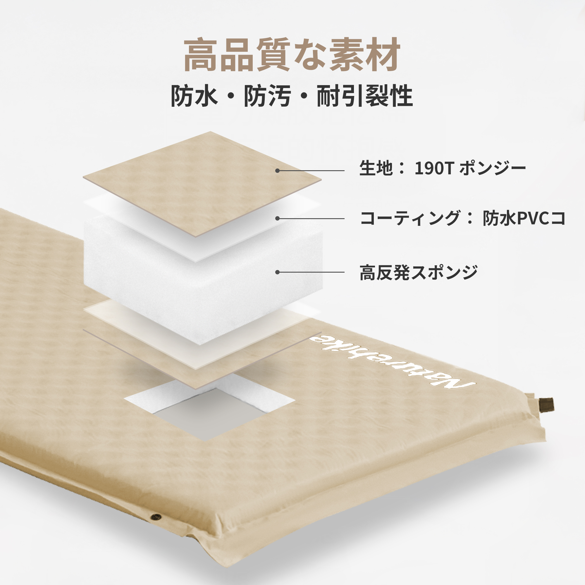 新作Naturehike Dシリーズ エアーマット 自動膨張 コンパクト 革新内部構造 厚手6cm キャンプ用 キャンプマット 無限連結可能 耐水加工 インフレーター 超軽量