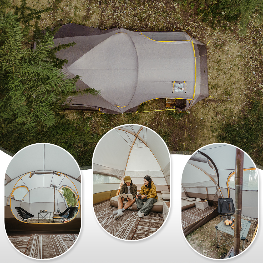 【新作】Naturehike KOTA6  テント 2~6人用 煙突口付き 耐水圧3000mm UPF50+ ツールームテント 2ルーム 自立式 インナーテント 設営簡単