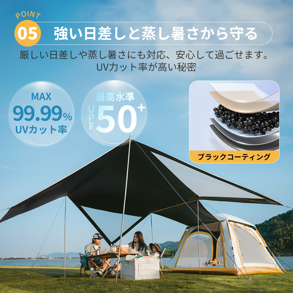 【新作予約販売】 Naturehike Ango ワンタッチテント アルミニウムポール 2～3人用 ‎UPF50+ パークテント キャンプ 設営簡単 uvカット
