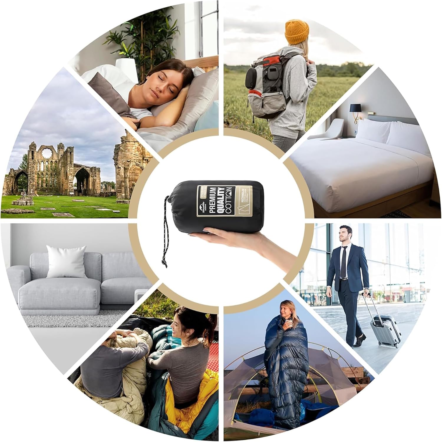 Naturehike インナーシーツ コットン100% 通気性 ワイド インナーシュラフ 柔らかい 肌触り良い 無刺激性 軽量 コンパクト 速乾 吸汗性トラベルシーツ シュラフライナー