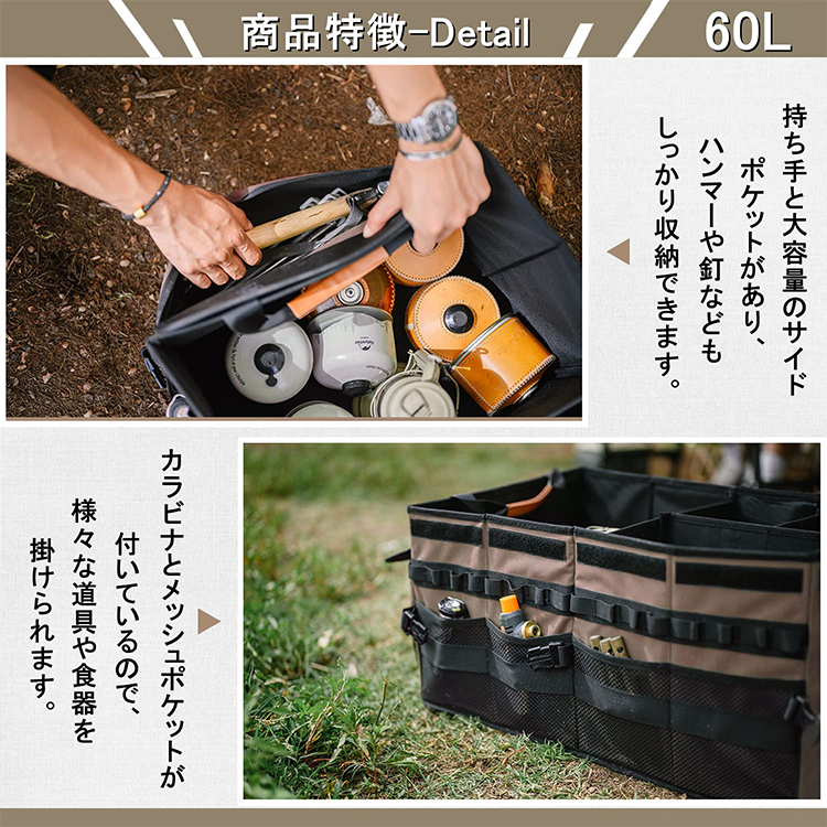 ネイチャーハイク 大容量ポケットデザイン折り畳み式トートバッグ-Naturehike