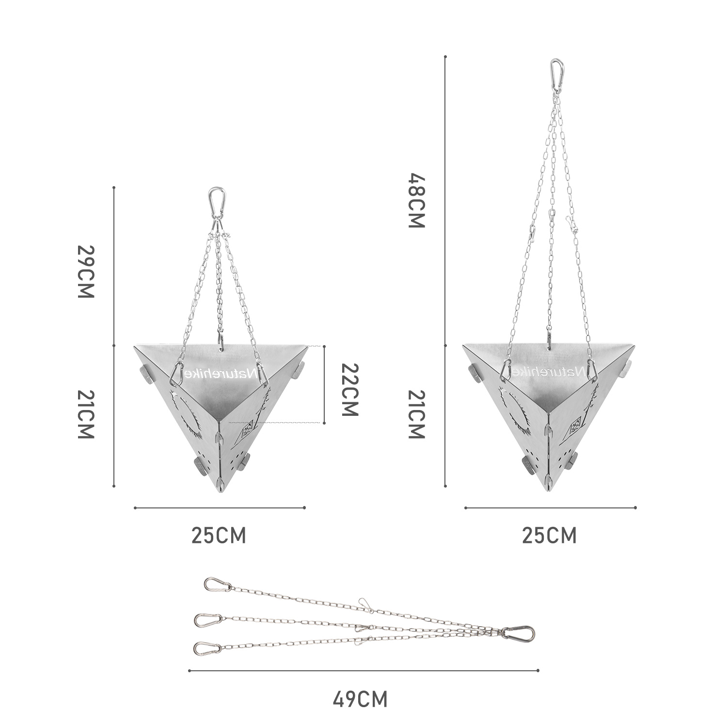 Naturehike 三角形焚火台 折りたたみ式 吊り下げ式 かがり火