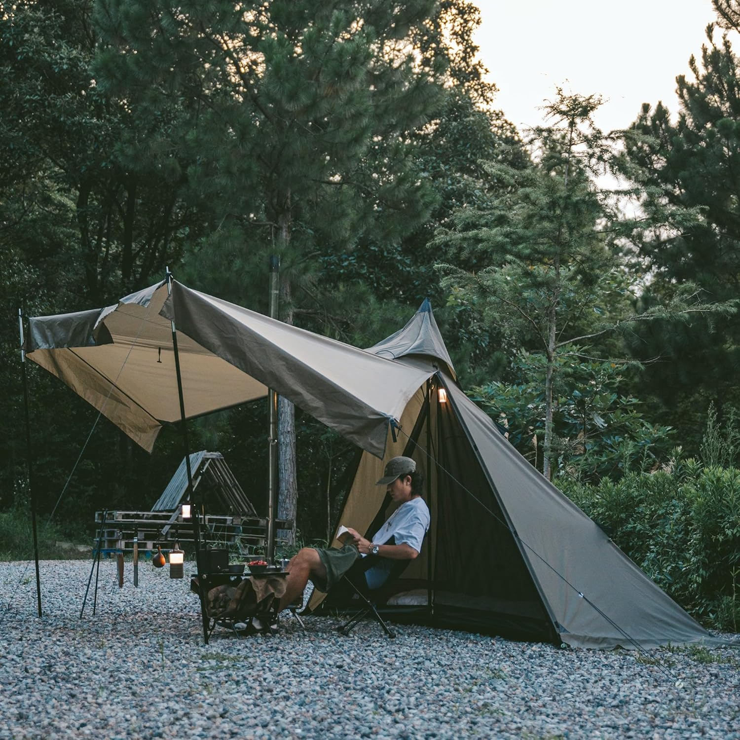 新色展開】Naturehike Campfire ワンポールテント 高さ2.1m