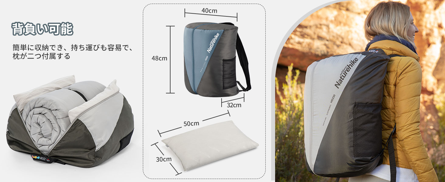 Naturehike シュラフ 連結解体可能 2人用 寝袋 寝袋 封筒型 幅広いサイズ
