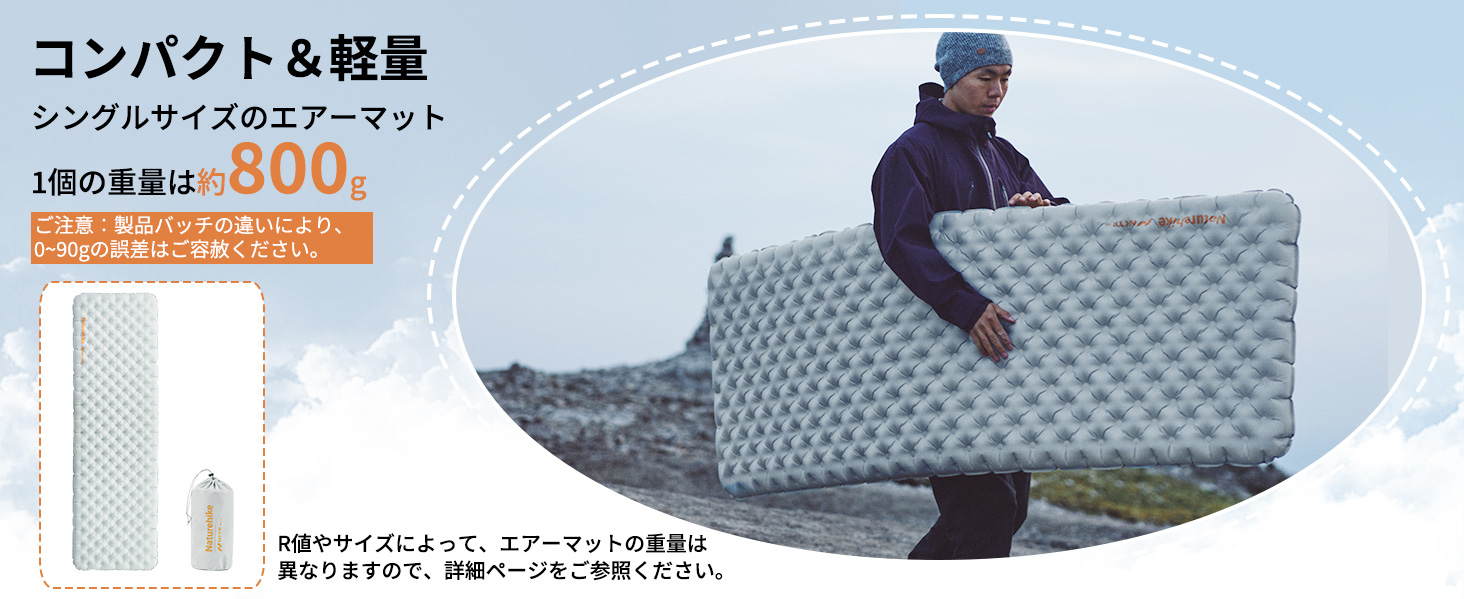 Naturehike R3.2 エアマット 800g Naturehike R3.2 エアマット R値 超軽量 登山 エアーマット
