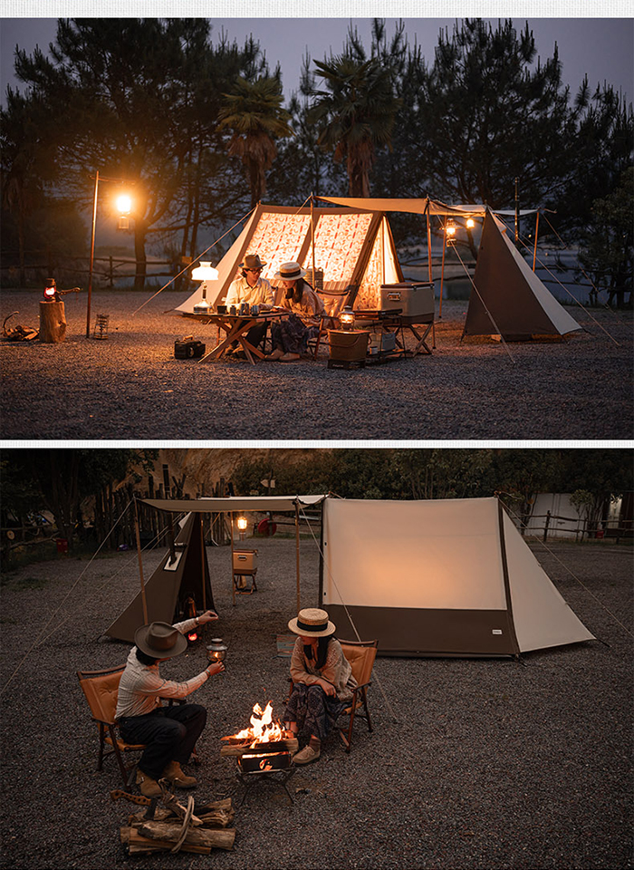 Naturehike Hammurabi テント ツールーム TC素材 煙突口付き 撥水加工