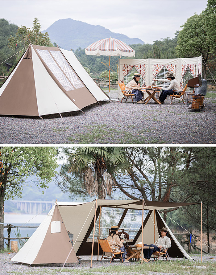 Naturehike Hammurabi テント ツールーム TC素材 煙突口付き 撥水加工