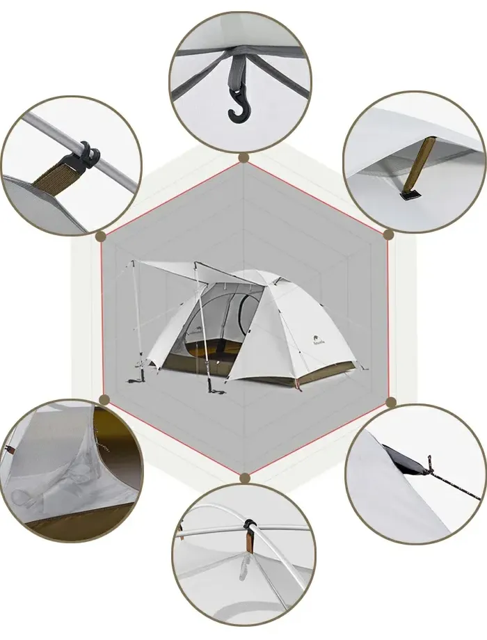 Naturehike Cloud River テント 2人用 3人用 軽量 自立式 前室