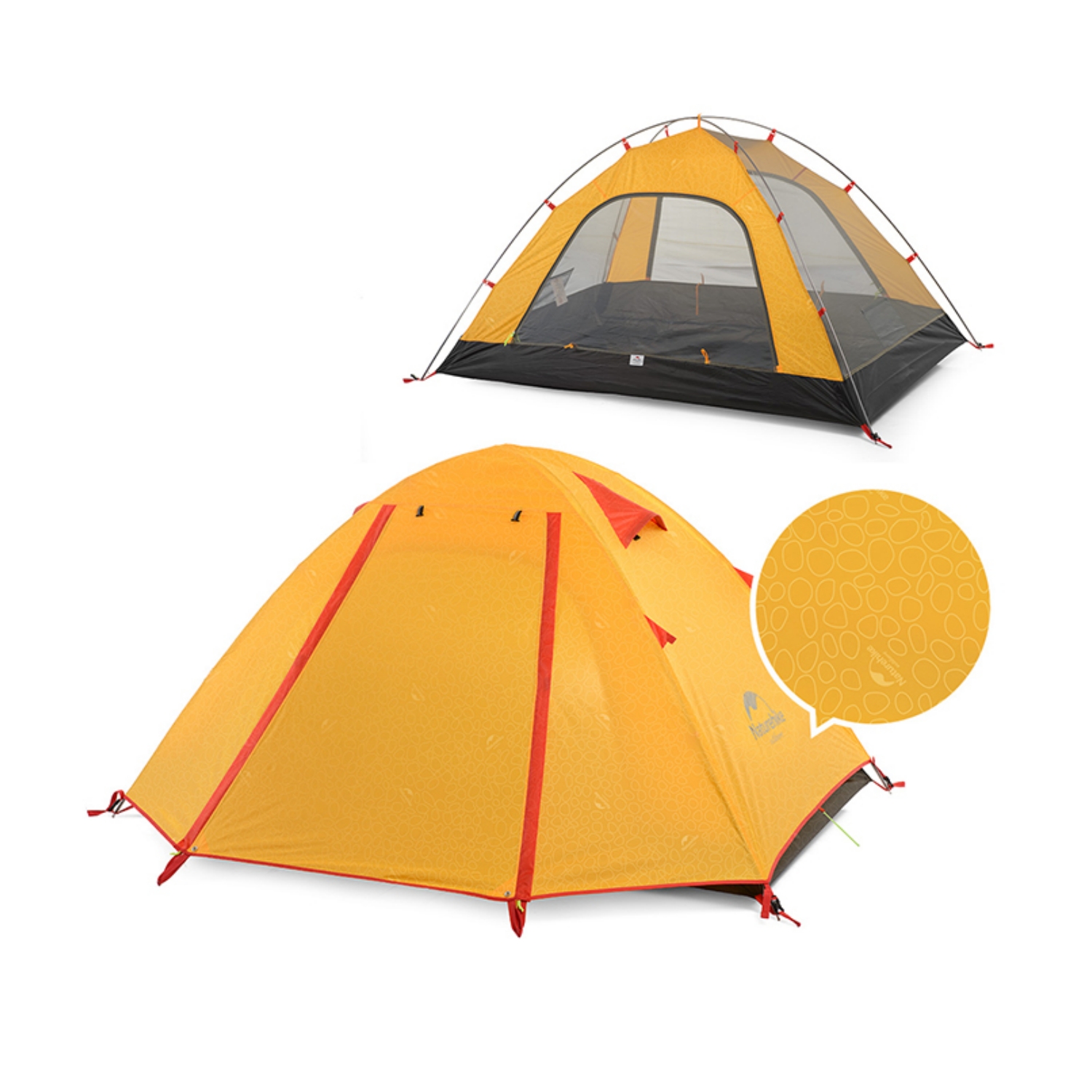 Naturehike Pキャンプ2人用テントドームテント 2~4人用 UPF50+ 耐水圧2000mm+ 二重層 設営簡単 コンパクト