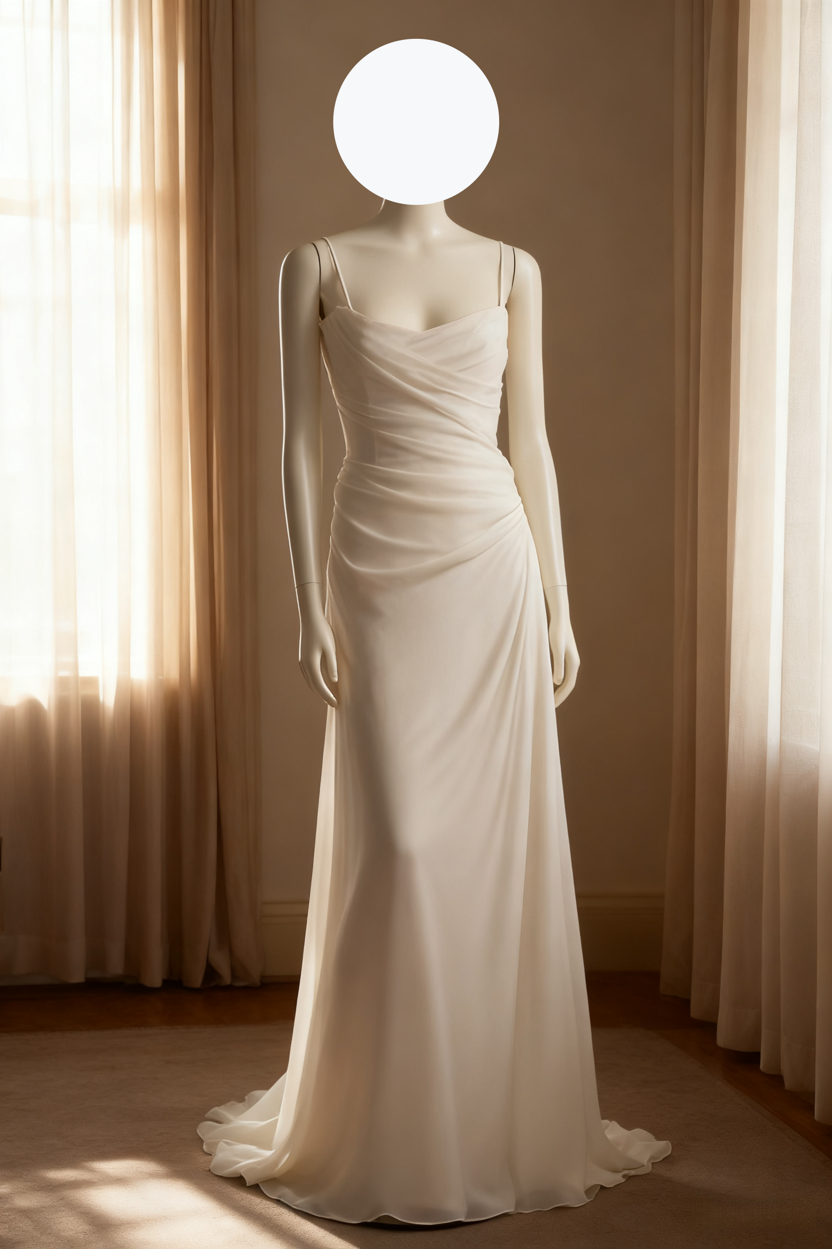 ウエディングドレス キャミソール 優雅なシルエット セクシー ハンドドレープ エレガント 2次会/合コン